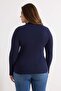 Wardrobe Essentials Lacivert Premium İplik Polo Yaka Triko Hırka TBBAW26AV00063 - 4