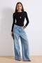 Black Accessory Detail Ruched Snap-Crotch Party Bodysuit TPRSS26BD00006 - 2