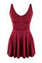 Bordo Drapeli V Yaka Kaplı Basic Etek Mayo TBESS26MA00002 - 5