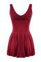 Bordo Drapeli V Yaka Kaplı Basic Etek Mayo TBESS26MA00002 - 7