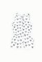 Sleeveless Elastic Waist Shorts Jumpsuit Salopet Hearts White