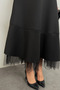 Women's White Tulle Detailed Flared Long Skirt with Elastic Waist - 3