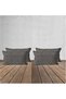 4-Piece Velvet Textured Throw Pillow Cover Gray