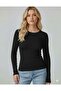Black Body Darkalıp Slimfit Soft Touch Interlock Combed Cotton Undershirt Oversized Crew Neck Hijab Body