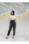Plus Size Women's Leather-Look High Waist Pipe Leg Pants - 6