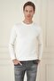 Men's Slim Fit Wool Ecru Off-White Knitwear Sweater Tr 875