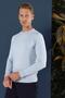Men's Slim Fit Ribbed Wool Bicycle Blue Knitwear Sweater Tr 858 - 2