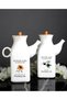 Labeled 2-Piece Square Porcelain 1000ml Oil and Vinegar Bowl (Set of 2 Oil Pots)