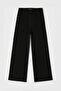 Women's High Waist Stretch Fabric Wide Leg Black Jean Pants - 2