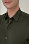 Men's Slim Fit Cotton Long Sleeve Classic Khaki Shirt Gk 745 - 5
