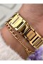 Gold Yellow Steel Cord Bridal, Engagement, Wedding Small Case Wristwatch - 5