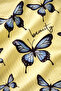 Summer Women's Yellow Butterfly Patterned Shorts Pajama Set Thin Straps Sleeveless Comfortable Fabric - 4