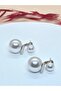 Silver Color Pearl Detailed Earrings - 3