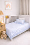 100x150 Simple Plain Ruffled 100% Cotton Baby/Child Duvet Cover Set Blue