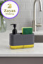 Zs-0062-Merve- 🧼   Modern Liquid Soap Dispenser & Sponge Holder Set – Practical and Stylish Design
