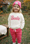 Barbie Embroidered Knit Sweater and Ribbed Fabric 4-Piece Girls' Combination Set - 3