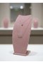 Domestic Production Dubai Model Suede Fabric Pink Color 25/12 Cm Necklace - Chain Stand
