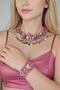 Handmade,Women'S,Necklace and Bracelet Suit with Collar,Needlework Crystal Bead Sand Bead
