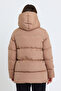 Women's Mink Monica Regular Fit Long Front Button Filling Waterproof Fabric Hooded Coat - 6
