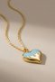 Steel 22K Blue Heart Necklace 45 cm |   Gold Color Non Tarnish Jewelry Women Steel Necklace - 5