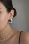 Steel Silver Pearl Hoop Ariadne Earrings - Does Not Tarnish - - 2