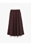 Comfortable Fit A-Line Long Brown Women's Skirt 6Wal70012Iw - 3