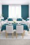 Velvet Textured Petrol Color Island Series Runner 40 X 140 cm - 4
