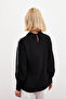 Blouse with Pearl Detail on the Sleeves - Black - 6