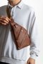 Tan Genuine Leather Shoulder Strap Zipper Compartment Bag Bodybag - 7