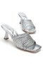 Leonei Silver Knitted Detailed Women's Slippers - 5