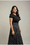Trend Esinty Short Sleeve Crepe Fabric Skirt Polka Dot Dress - 4