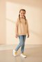 My Little Girl's Sweatshirt with Sequin Flower Embroidery - Cream