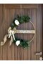 Welcome Eucalyptus and White Rose Detailed Modern Door Ornament Wall Decor Gift - 4