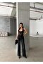 Women's Black Straight Shiny Stone Special Design Jean Denim Trousers - 6