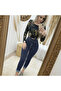 Women's High Waist Buttoned Ripped Jeans - 2