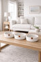 White Stitched Cotton 3-Piece Basket Set – Organizer, Table, Tv, Coffee Table, Tableware and Home Organizer