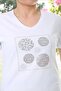 Large Size V-Neck Front Jewelled T-Shirt - 2