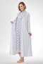 Mecit 6312 Blue Women's Plus Size Dressing Gown Nightgown Set