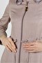 معطف بغطاء للرأس بنمط منقوش 10576 - 4
