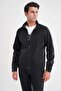 Men's Comfort Fit Hakim Collar Side Pocket Zippered Black Coat Mt 178 - 5