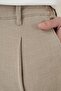 Comfort Fit Waffle Textured Elastic Waist Pleated Beige Jogger Pants P 1174 - 5