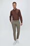 Men's Slim Fit Cotton Chino Khaki Green Trousers P 1112 - 2