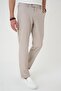 Comfort Fit Elastic Waist Beige Jogger Pants P 1181 - 5