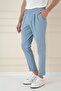 Comfort Fit Double Pleated Aviator Blue Jogger Pants with Buckle Waist P 1172 - 3