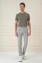 Comfort Fit Waffle Textured Elastic Waist Pleated Gray Jogger Pants P 1174 - 2