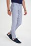 Slim Fit Side Pocket Flexible Straight Blue Cotton Trousers P 1197 - 4