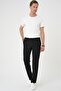 Comfort Fit Elastic Waist Textured Black Jogger Pants P 1186 - 2