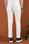 Slim Fit Elastic Waist Waffle Fabric Ecru Sports Pants P 1126 - 5