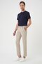 Comfort Fit Double Pleated Textured Flexible Cotton Beige Trousers P 1158 - 2