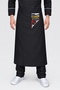 Black Chef Knife Embroidered Long Waist-Tied Cooking Apron Chef Apron Kitchen Apron with Name Gift